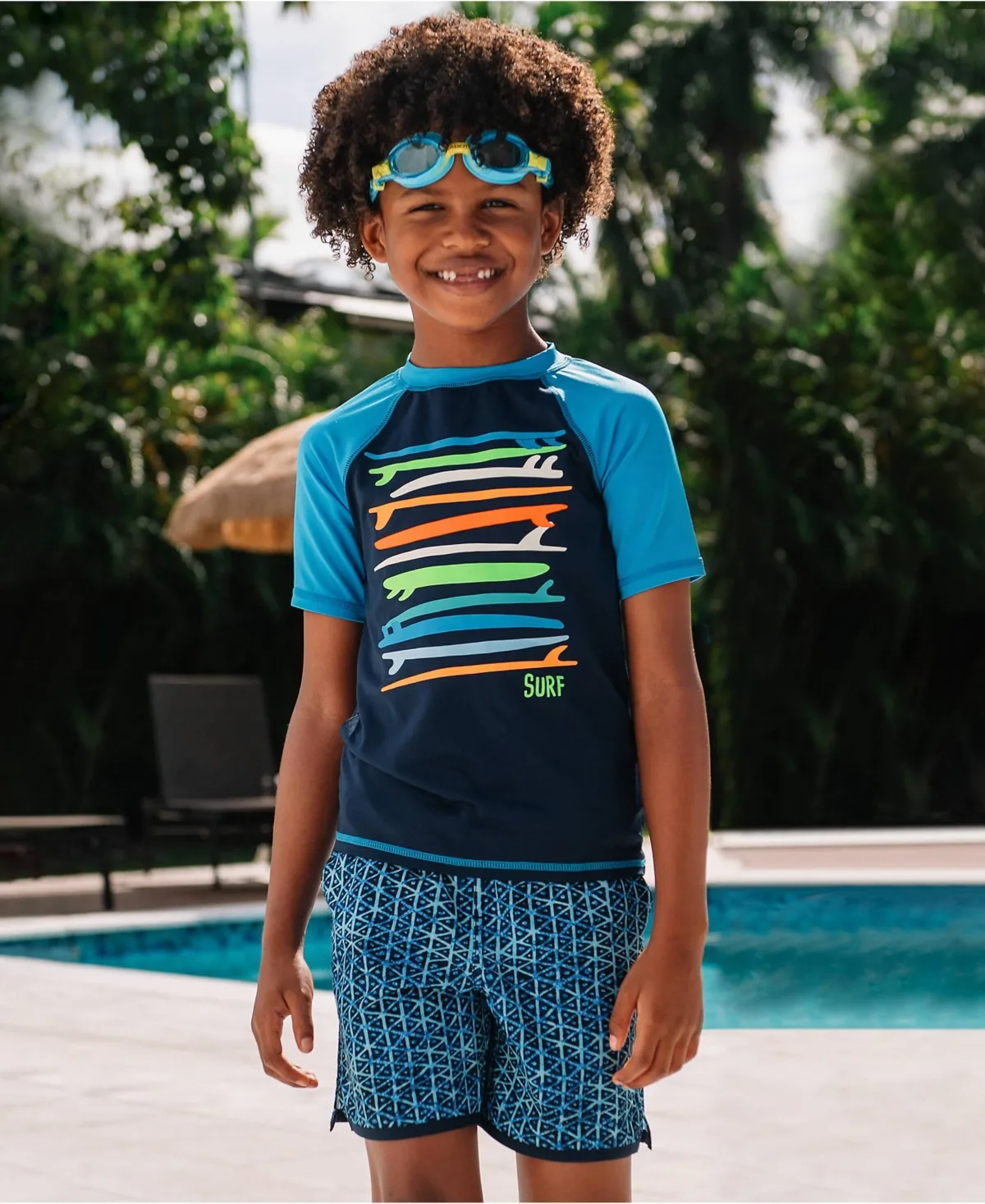 Chlorine Resistant Short Sleeve Crew Neck Upf 50 Rash Guard by Lands' End