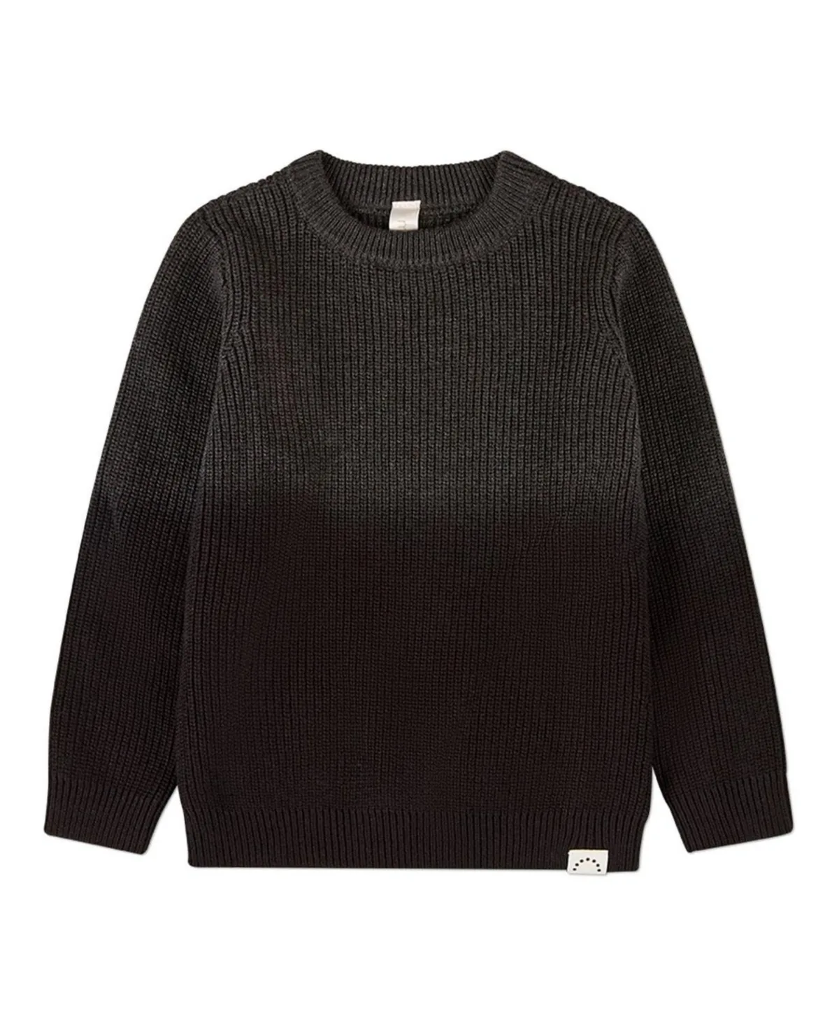 Ribbed 100% Cotton Knit Ombre Crewneck Pullover Sweater by Memoi