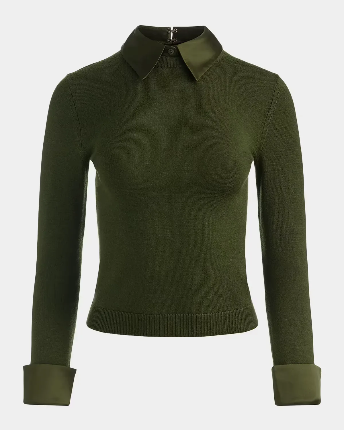 Porla Wool-Blend Spread-Collar Sweater by ALICE + OLIVIA