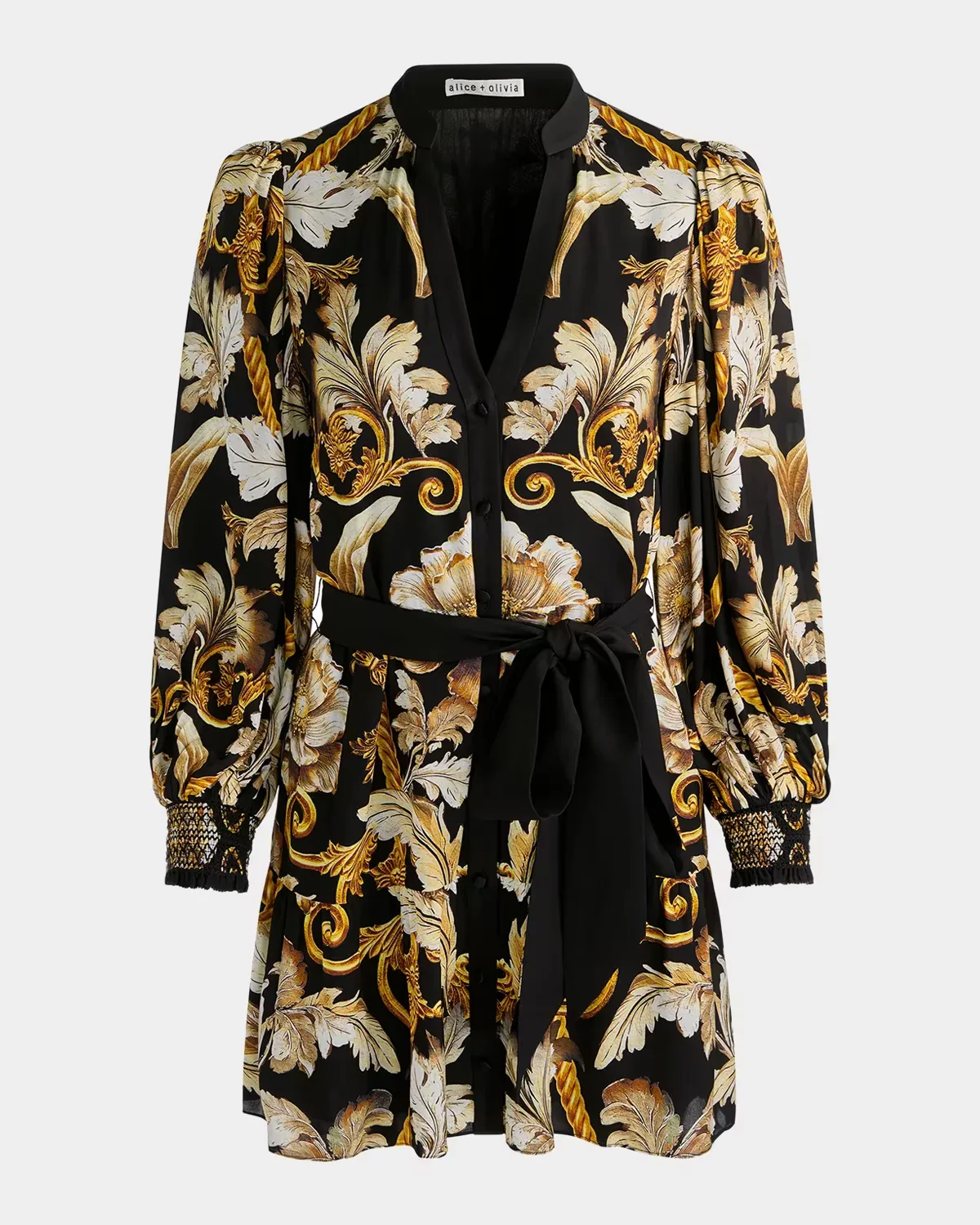 Antonette Tiered Mini Shirtdress by ALICE + OLIVIA