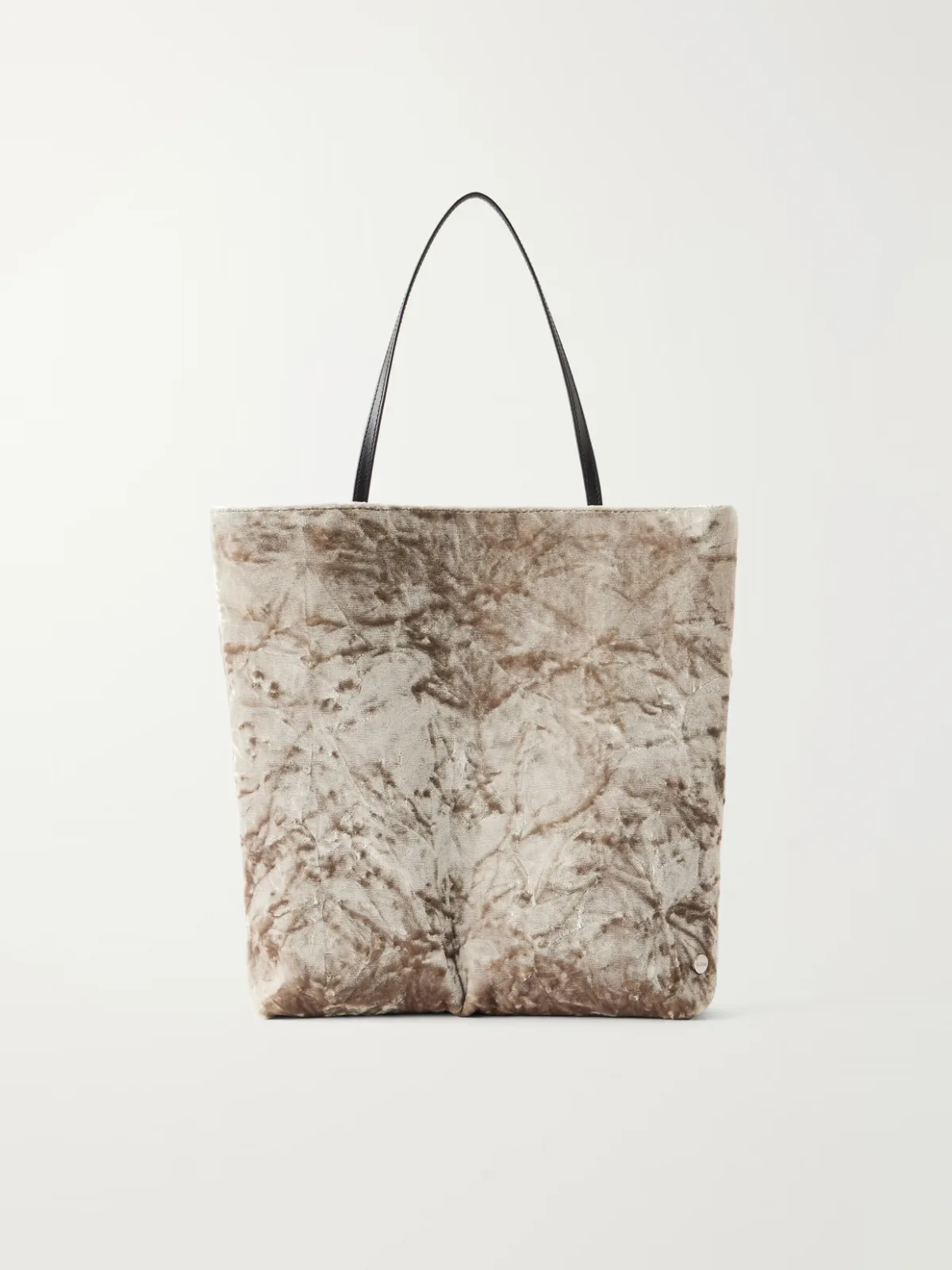 Thea Leather-Trimmed Crushed-Velvet Tote Bag by Valesque