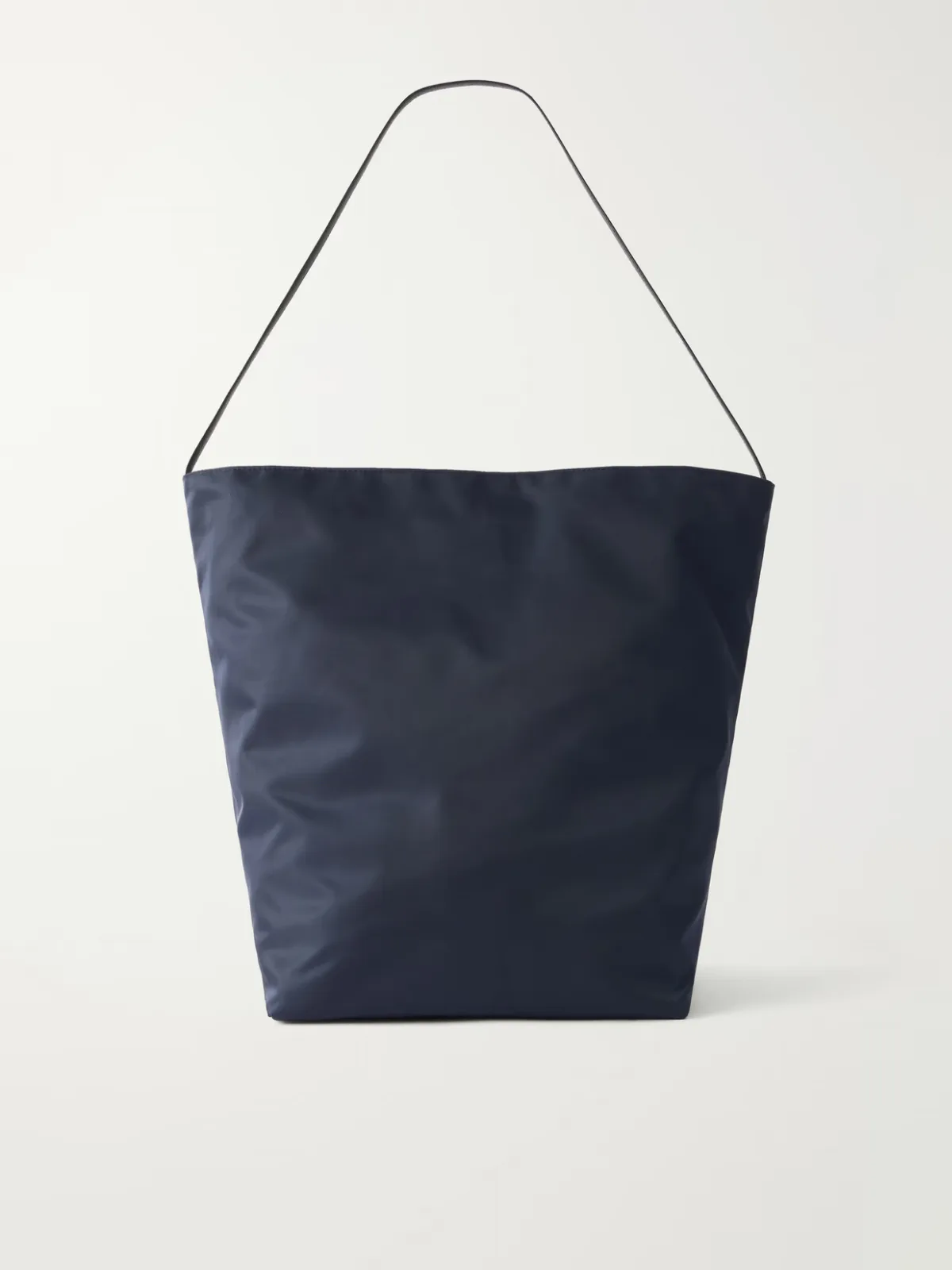 Bucket Leather-Trimmed Satin-Shell Tote by Valesque