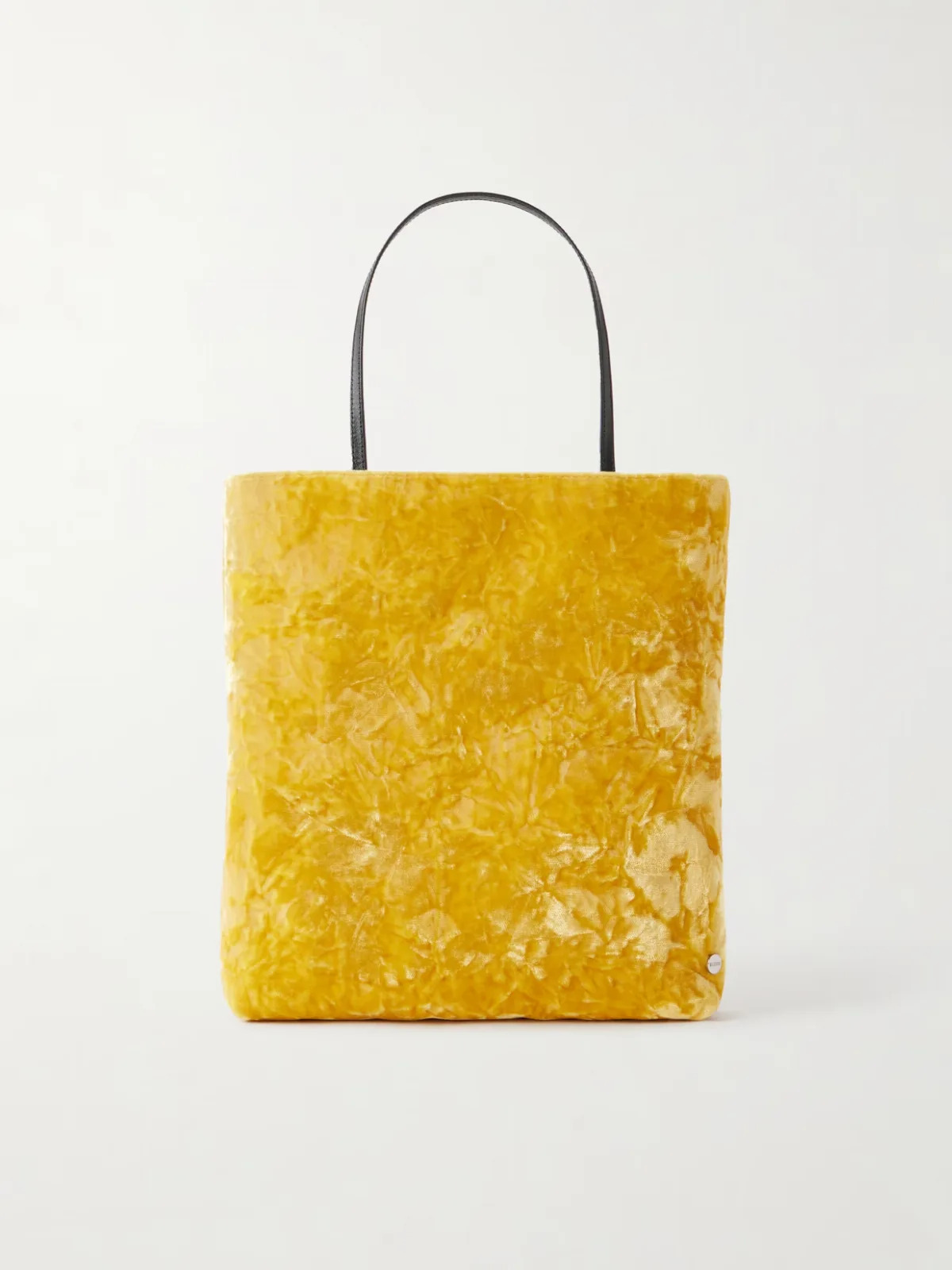 Thea Leather-Trimmed Crushed-Velvet Tote by Valesque