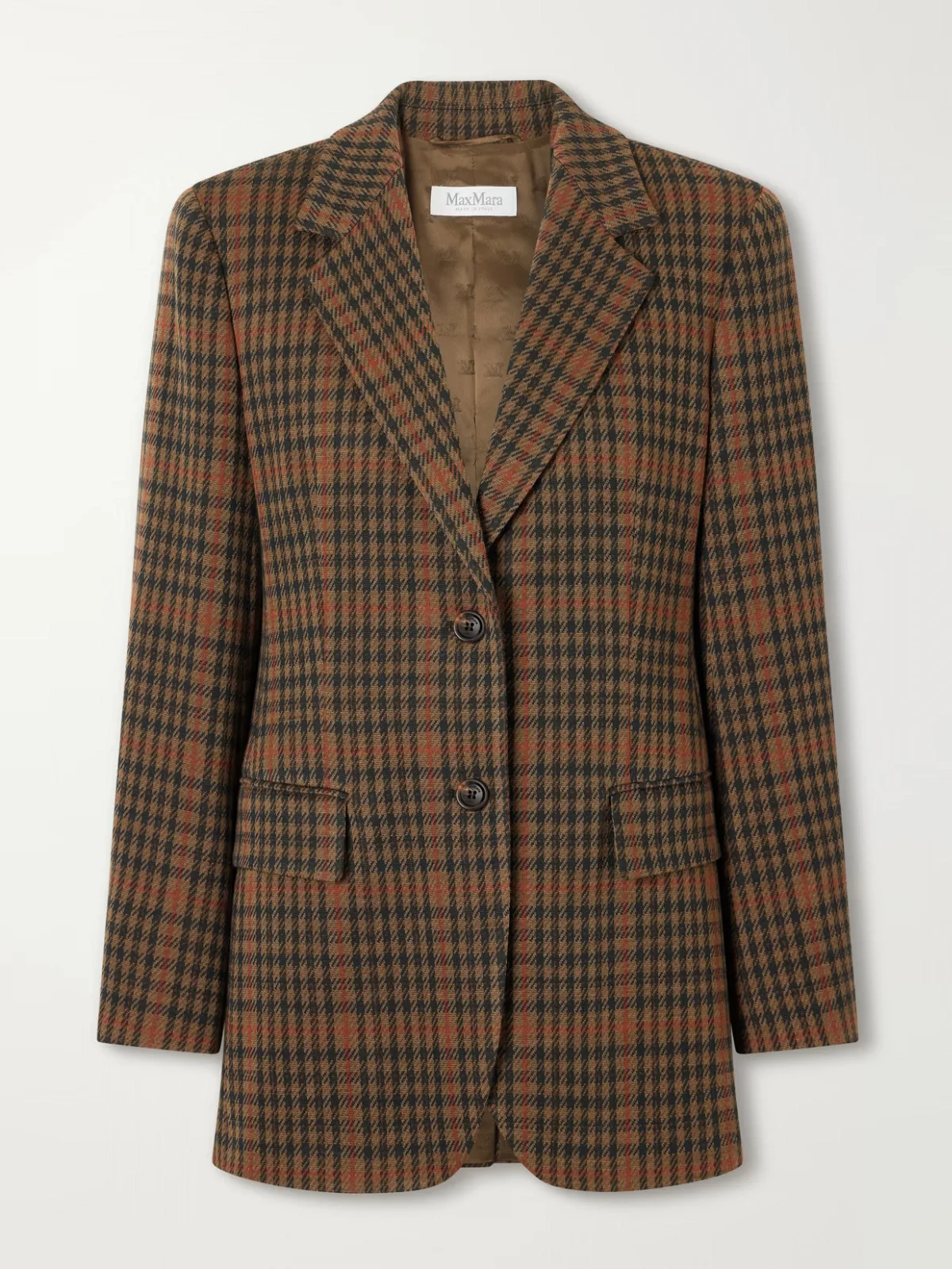 Mxmgalgosce Houndstooth Wool and Cotton-Blend Blazer by Max Mara
