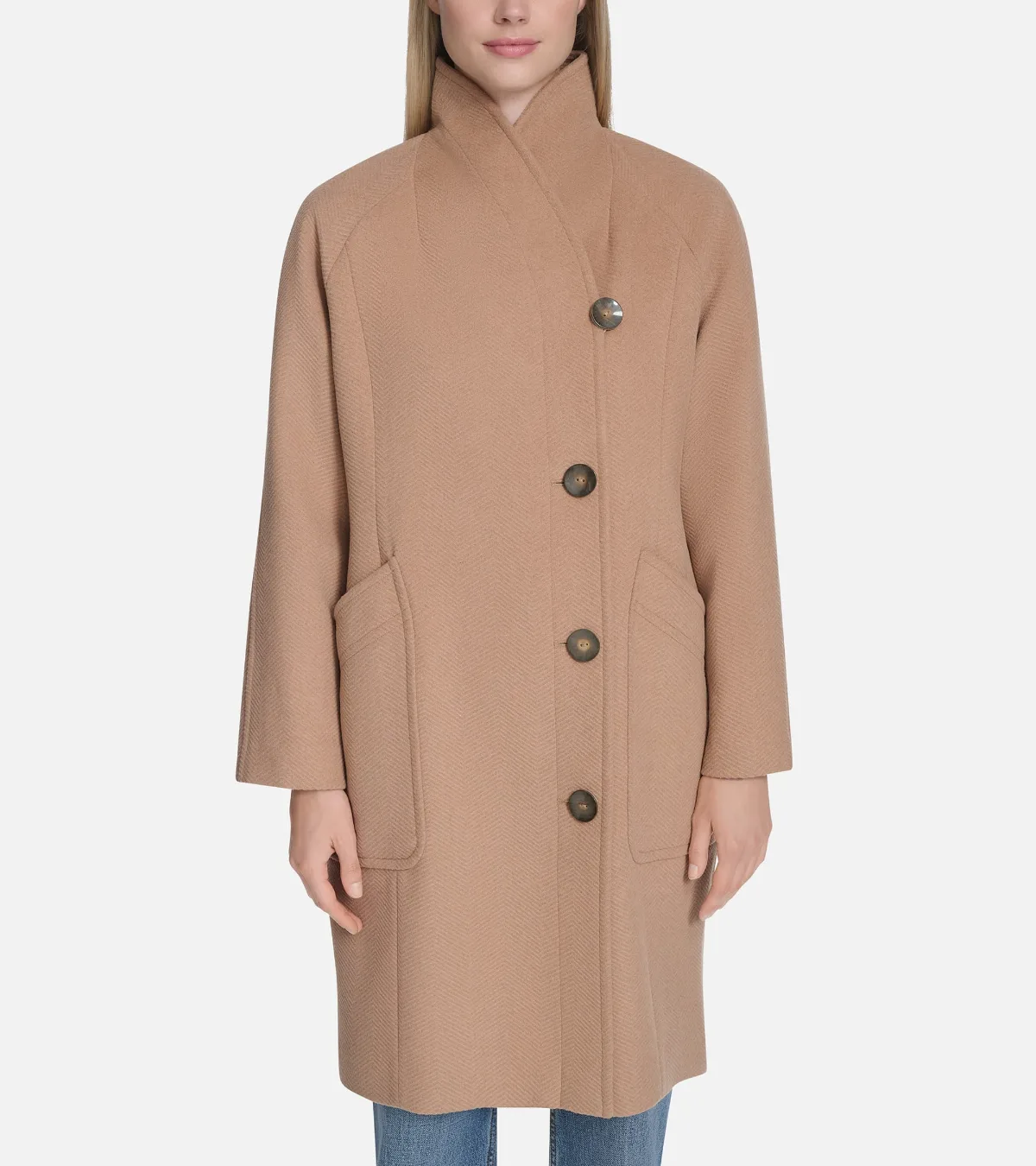 Chevron Wool Coat by Cole Haan