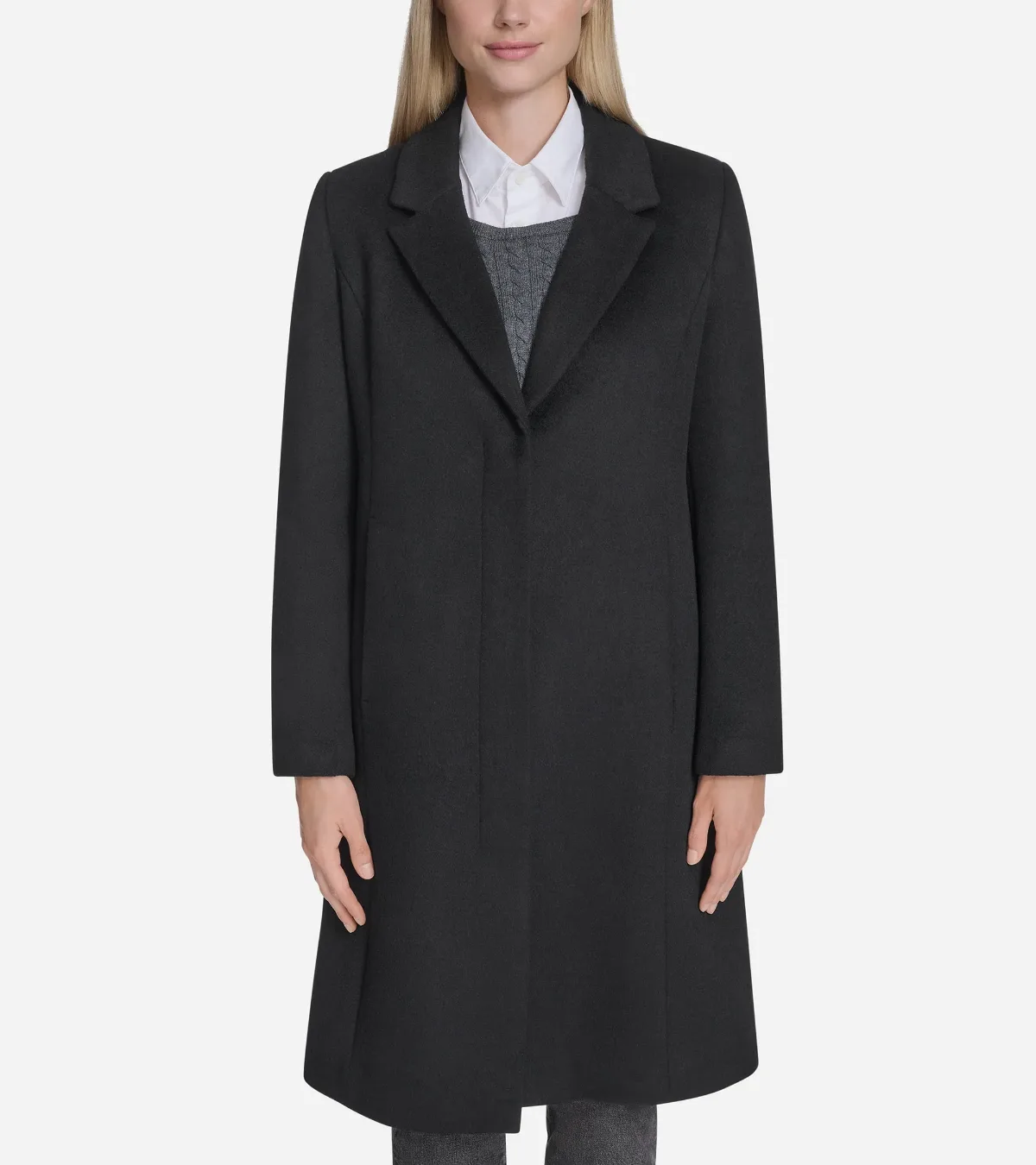 Knotch Lapel Wool Coat