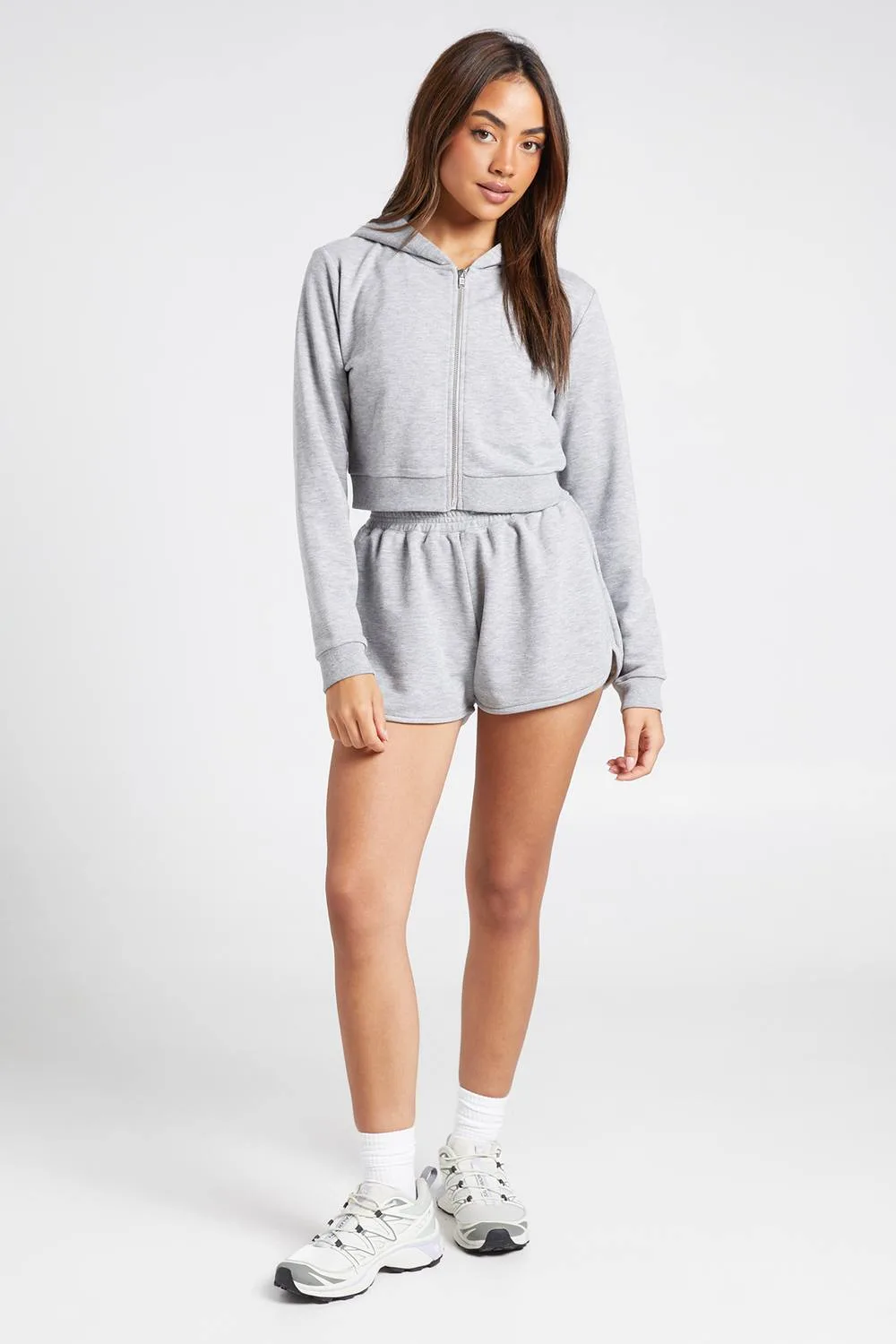 Loopback Super Cropped Hoodie by boohoo