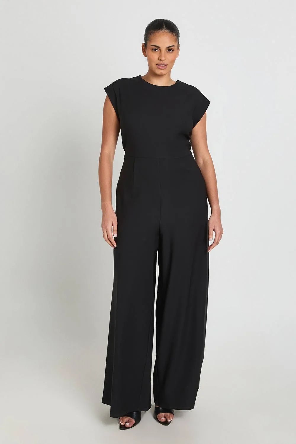 Ruched Waist Wide Leg Jumpsuit by boohoo