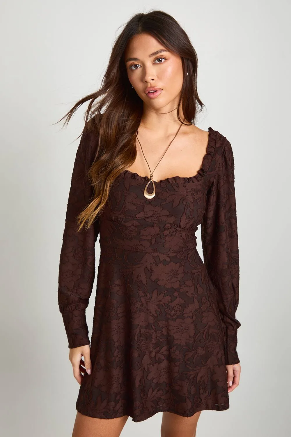 Burnout Floral Corset Milkmaid Mini Dress by boohoo