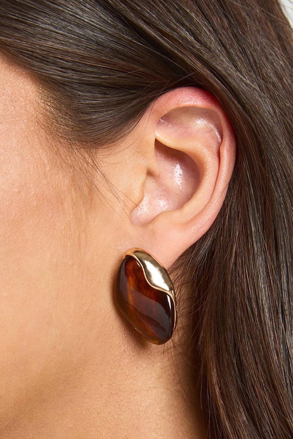 Resin Oversized Stud Earrings by boohoo