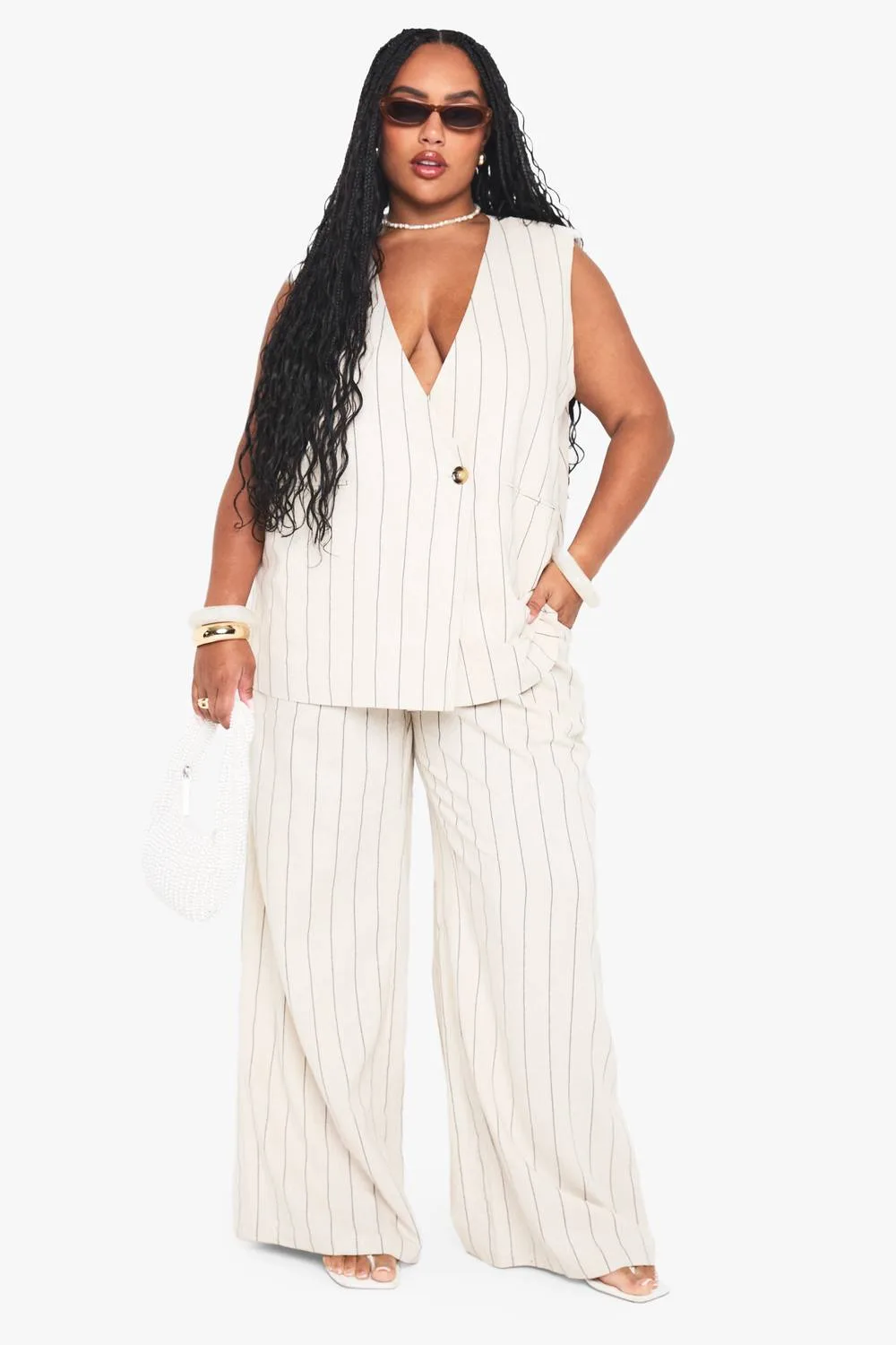Tailored Linen Stripe Trouser