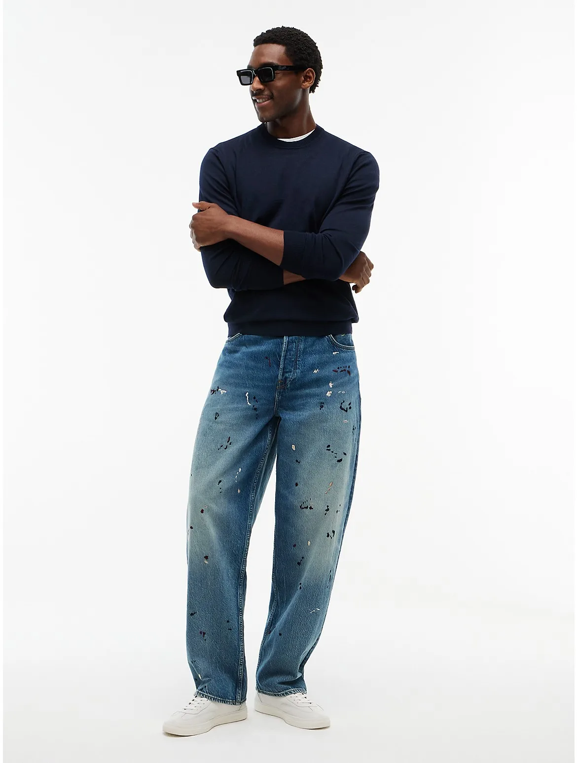 Embroidered Paint Splatter Loose Jean by Tommy Hilfiger