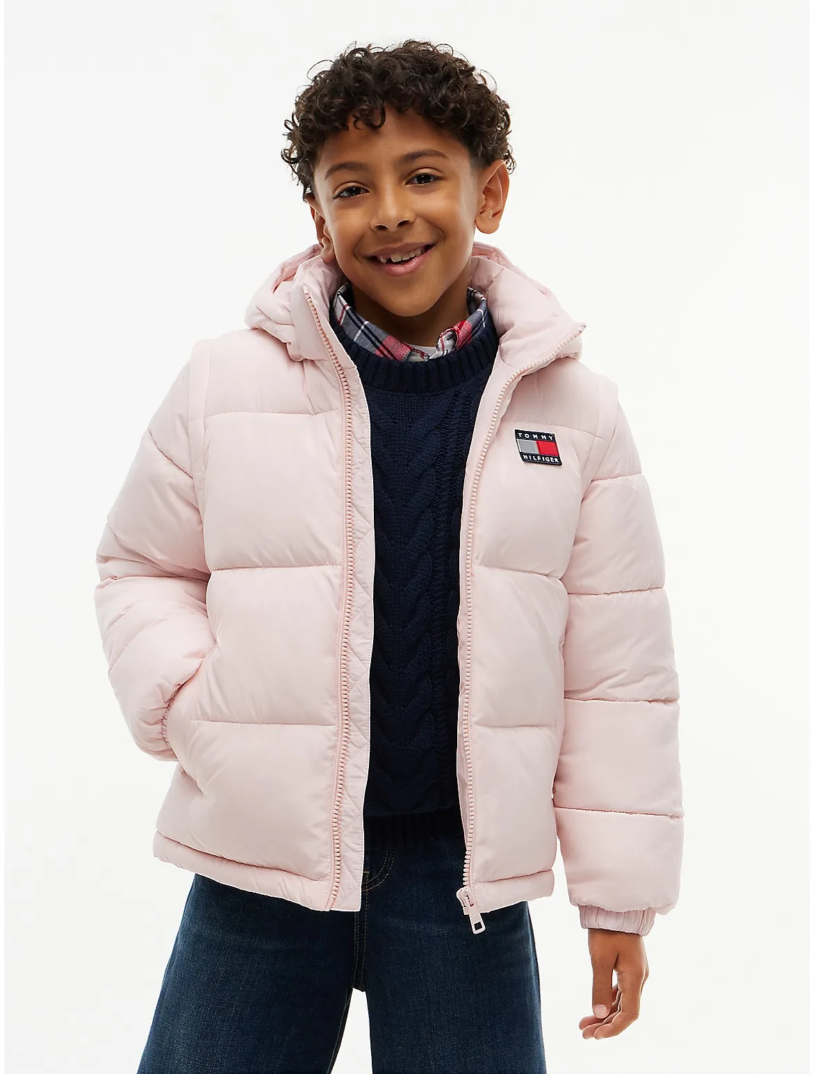 Classic Badge Logo Hooded Puffer by Tommy Hilfiger