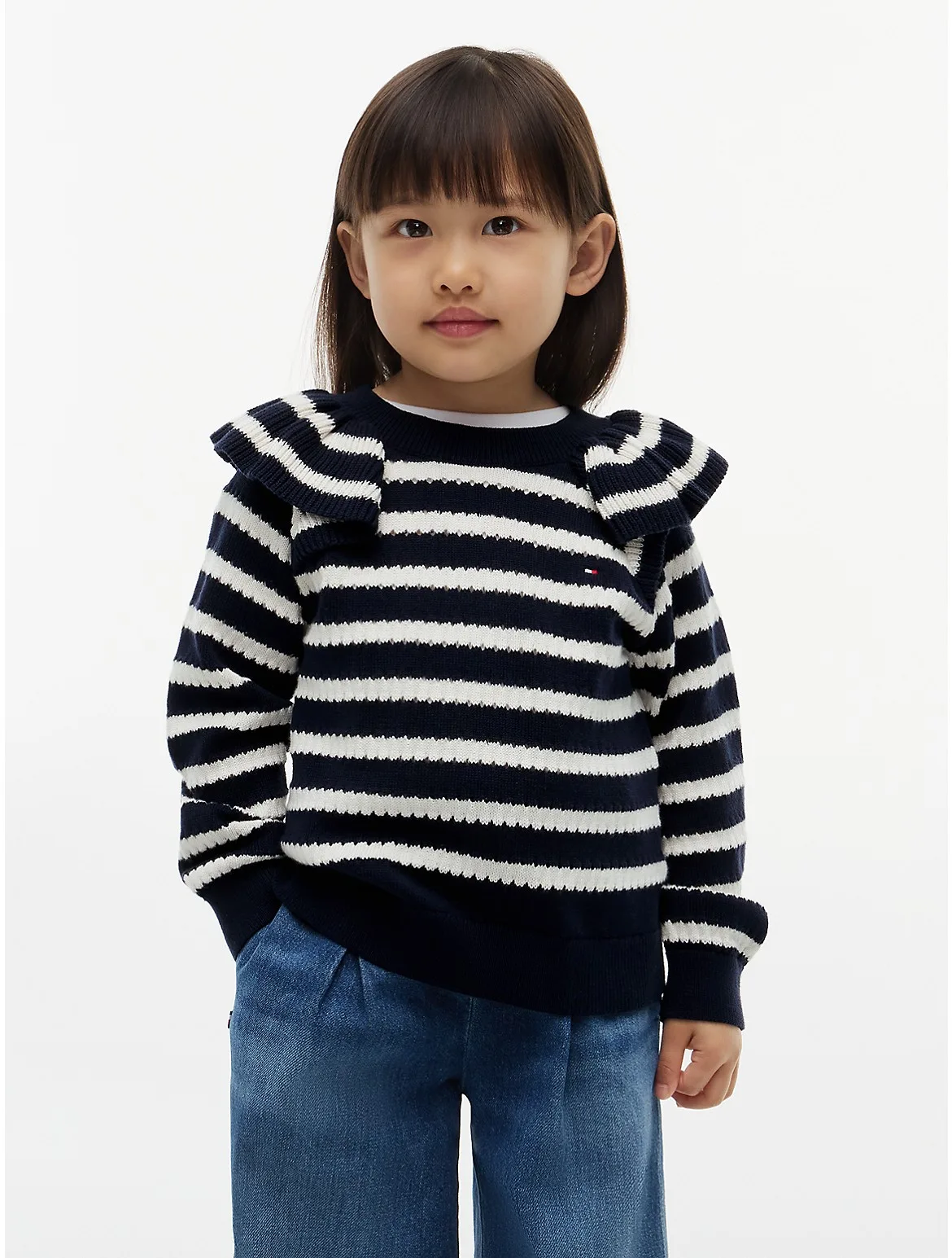 Striped Ruffle Sweater by Tommy Hilfiger