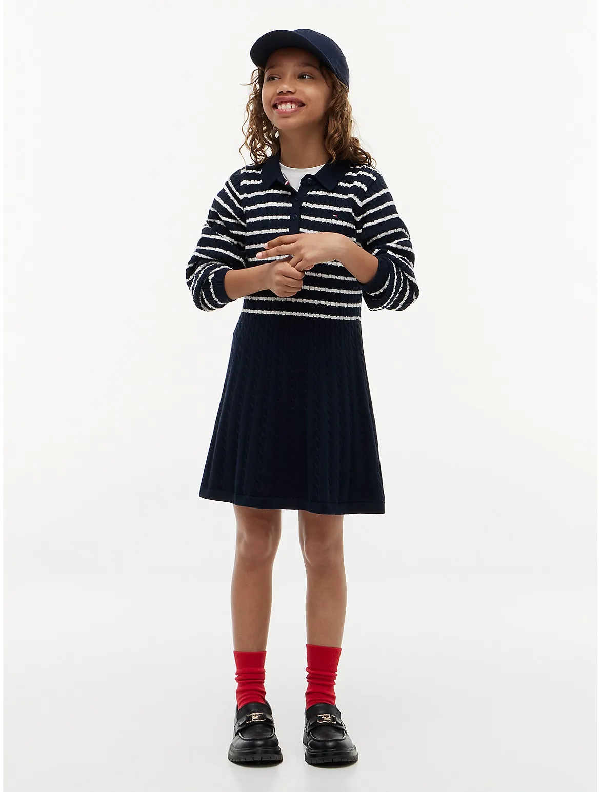 Striped Cable Knit Sweater Dress by Tommy Hilfiger
