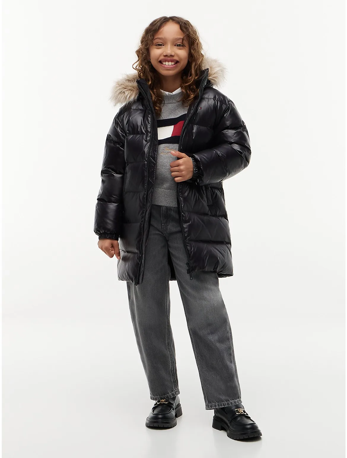 Long Hooded Down Puffer Jacket by Tommy Hilfiger