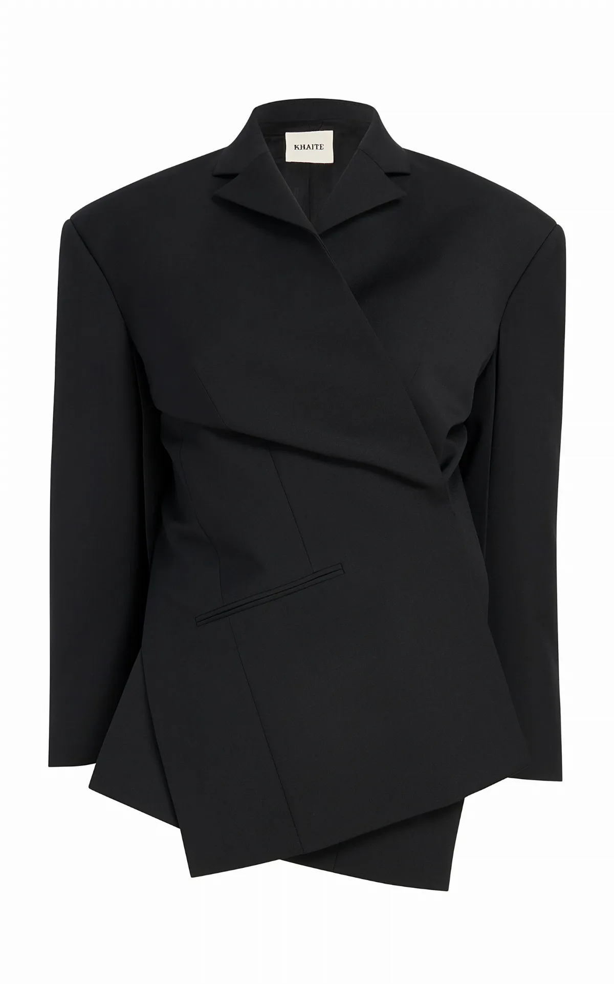 Palto Wool-Silk Cady Wrap Jacket by Khaite