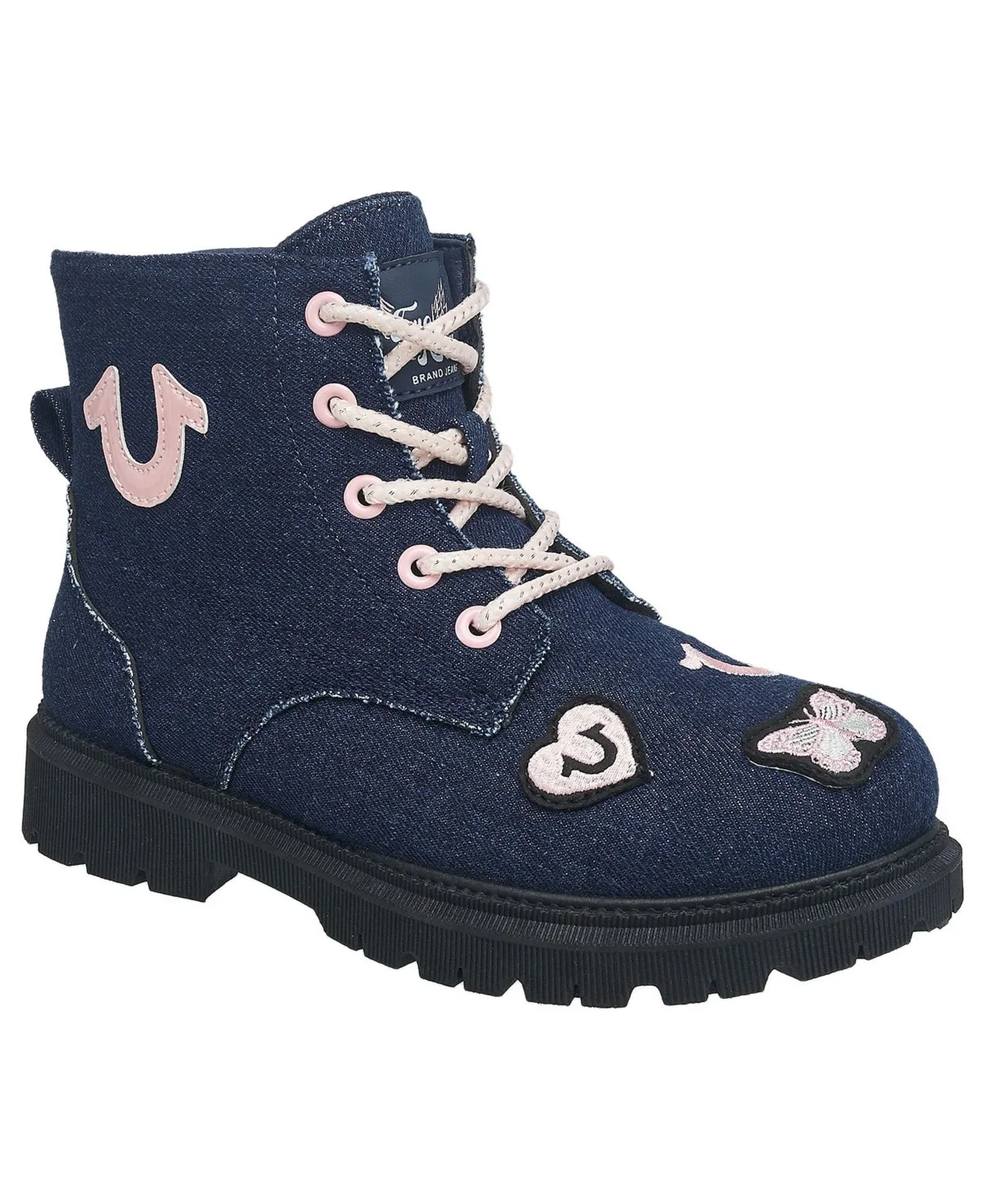 Cleo Logo Patch Work Faux Suede Boots by True Religion