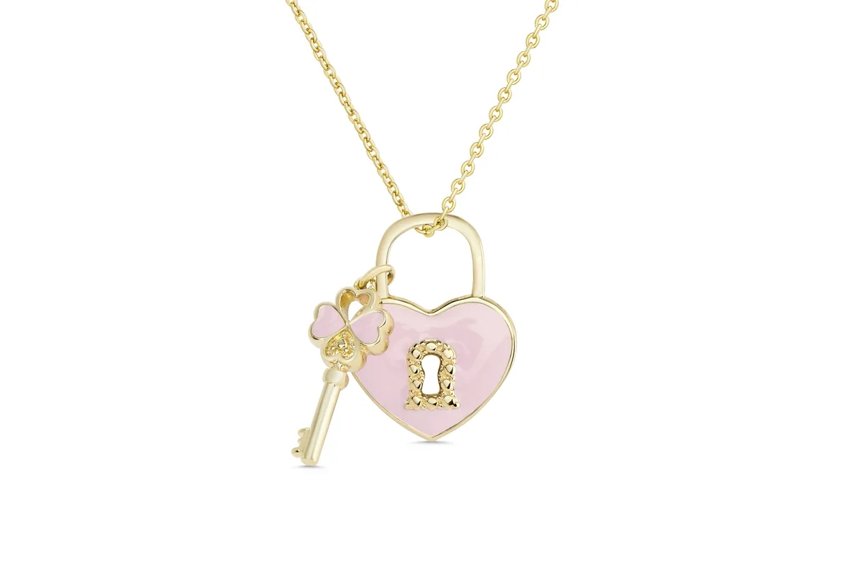 Reversible Heart Lock & Key Pendant by Lily Nily