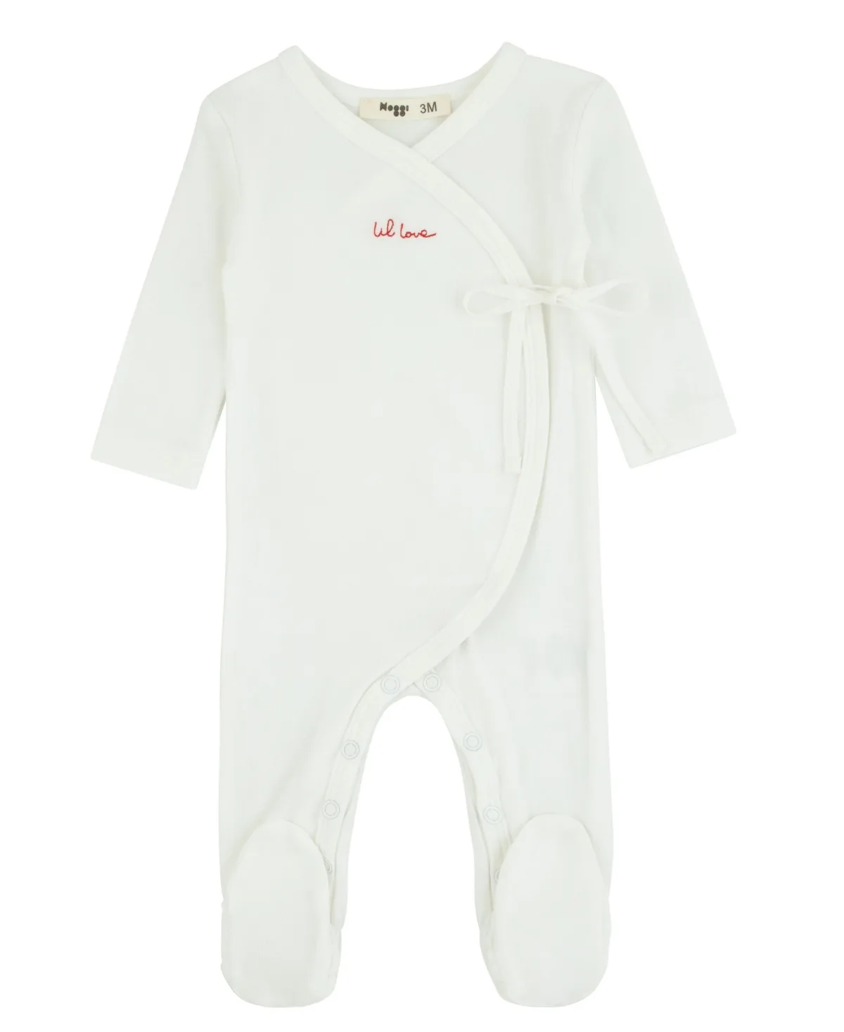 Lil Love Embroidered Wrap Footie by Noggiwear