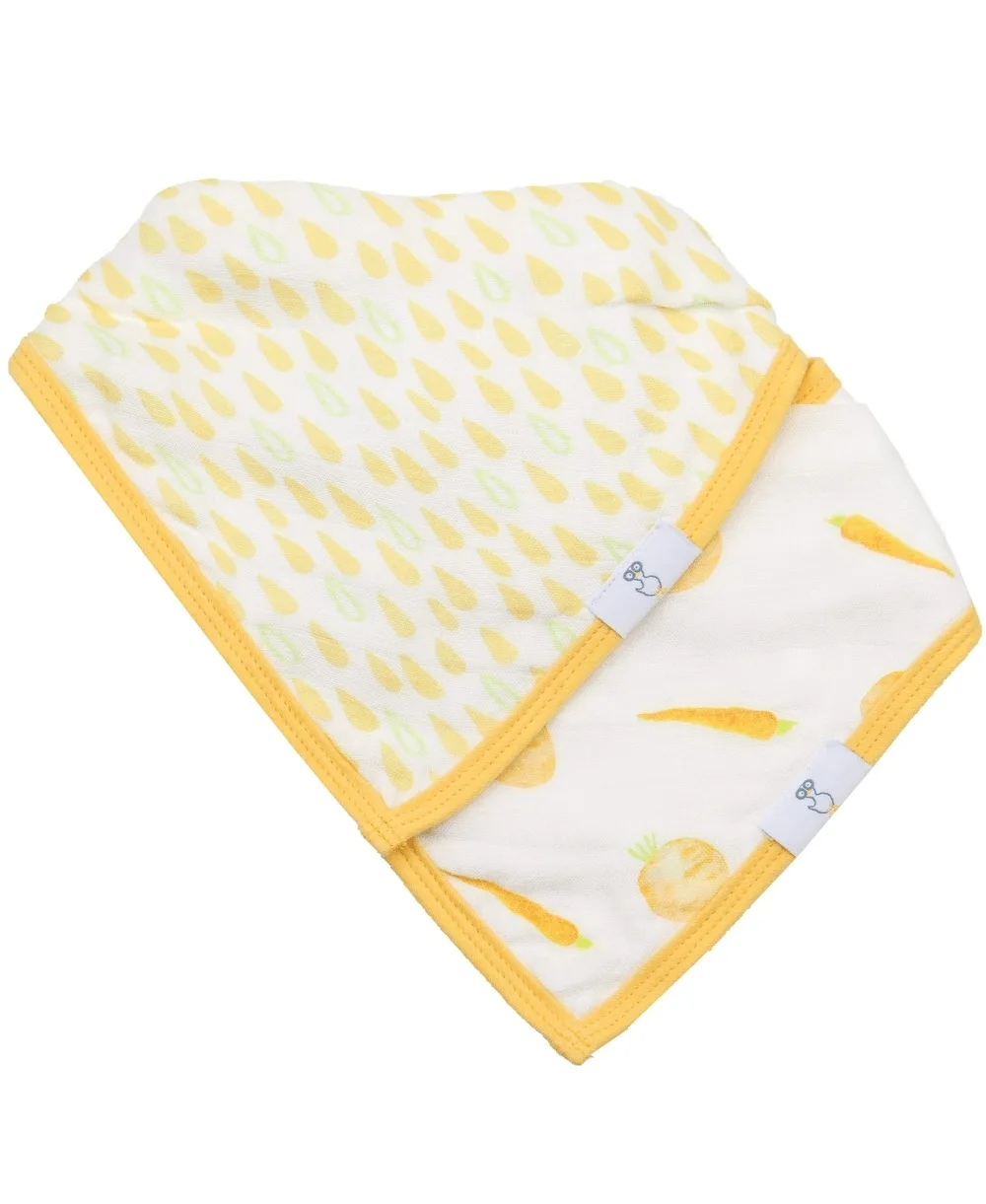 Slice Slice Baby and Pizza 2 Pack Muslin & Terry Cloth Bib Set by Goosewaddle