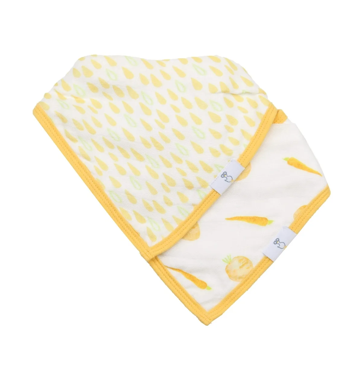 Slice Slice Baby and Pizza 2 Pack Muslin & Terry Cloth Bib Set by Goosewaddle