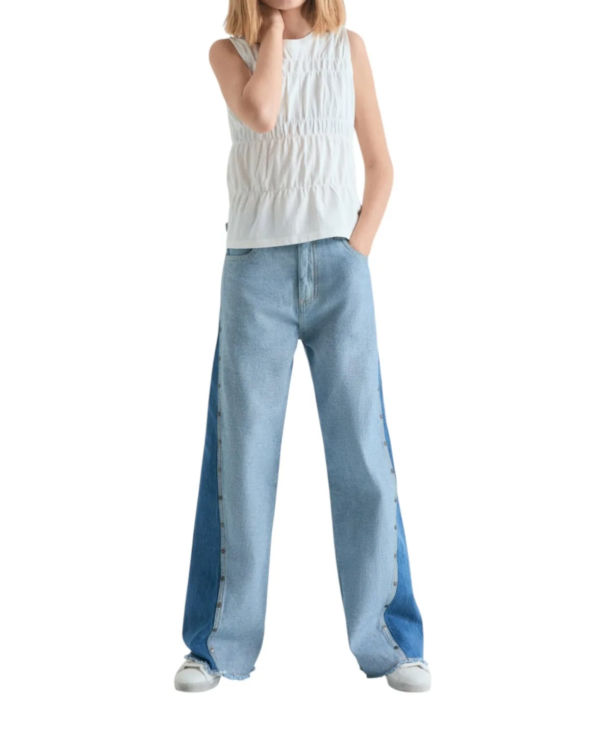 Wide Leg Bicolor Denim Pants by Scalpers