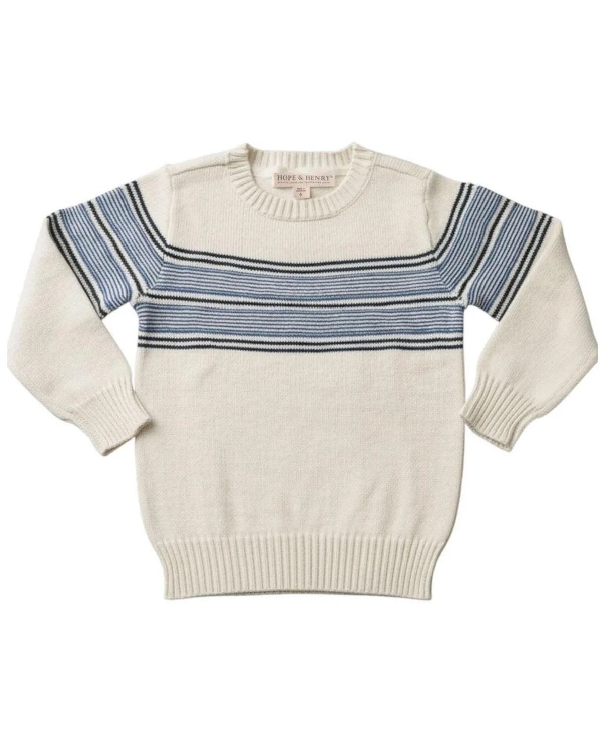 Organic Striped Crew Neck Pullover Sweater by Hope & Henry