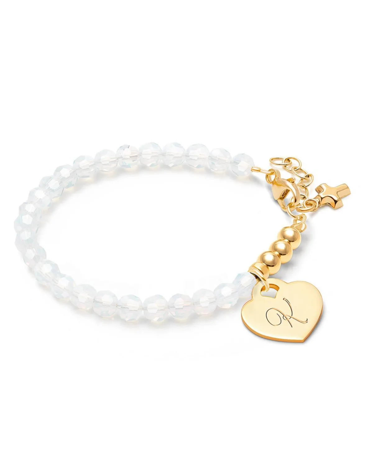 14K Signature Crystal with Cross Bracelet by Tiny Blessings