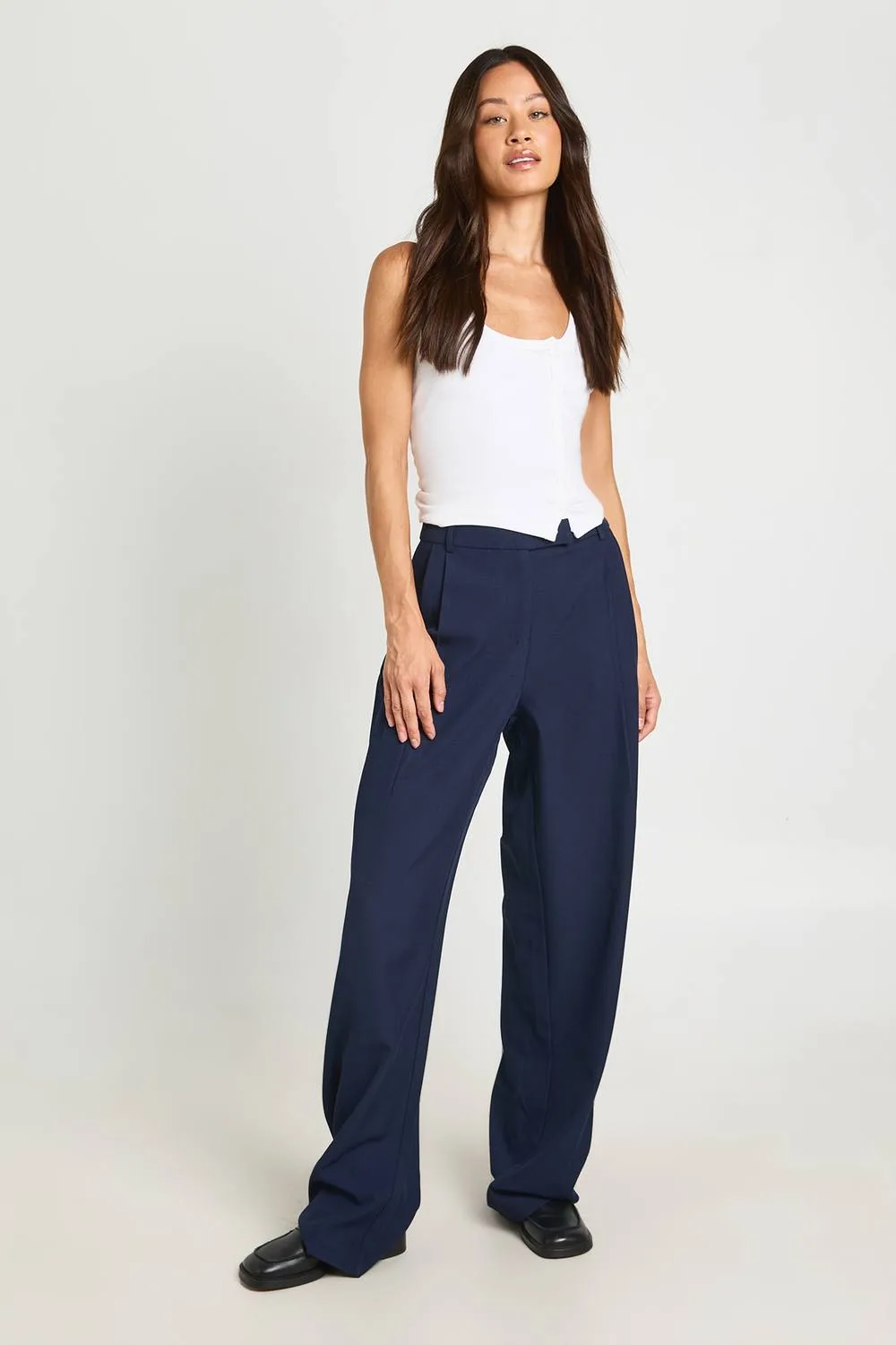 Basics Tailored Wide Leg Trouser by boohoo