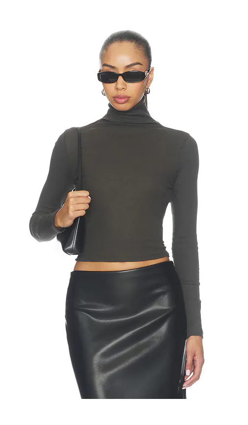 Cashmere Rib Turtleneck Top by Enza Costa