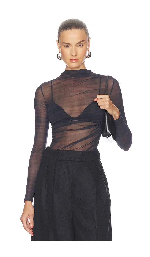 Mesh Longsleeve Twist Top by Enza Costa