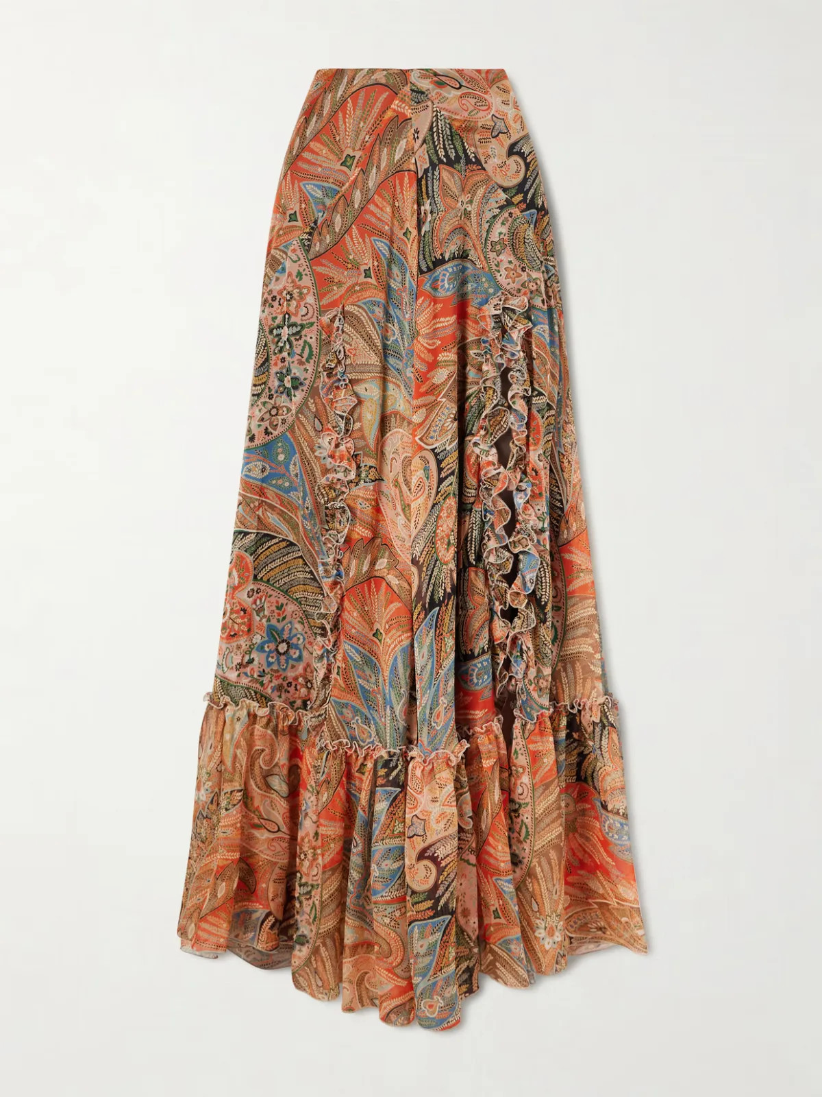 - Printed Silk Maxi Skirt -