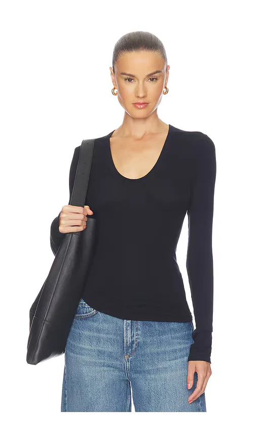 Silk Rib Essential U Tee by Enza Costa