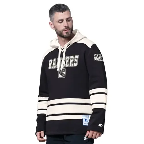 Starter Black New York Rangers Slapshot Fashion Hoodie by STARTER