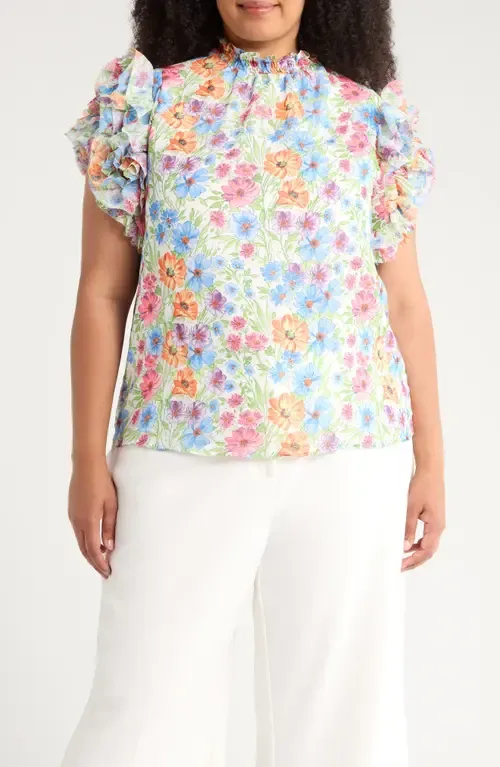 Ezia Garden Brenna Mock Neck Top by SUGARLIPS