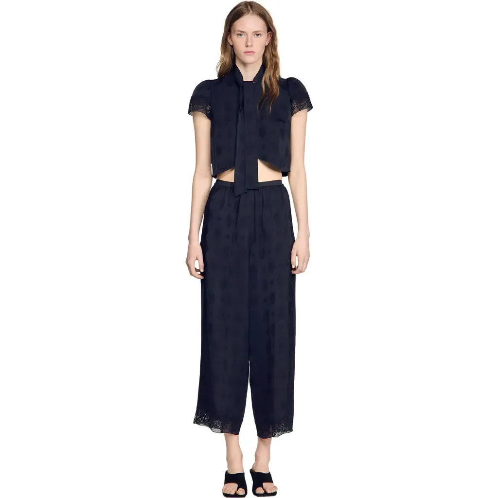 Fluid Paisley Jacquard Trousers by SANDRO