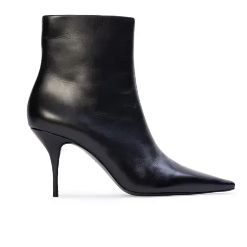 Lainey 80 Boot in Leather by BLACK SUEDE STUDIO