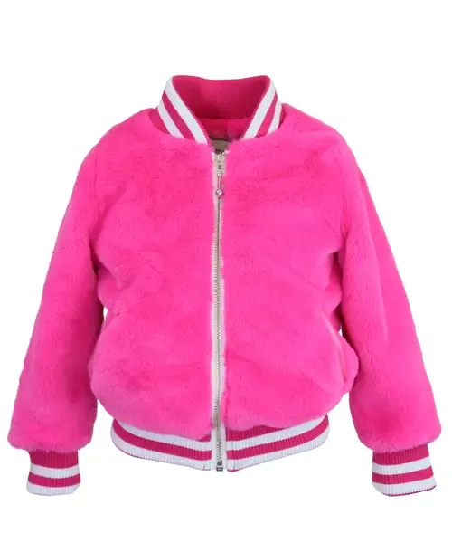 Faux Fur Zip Front Varsity Jacket by Widgeon