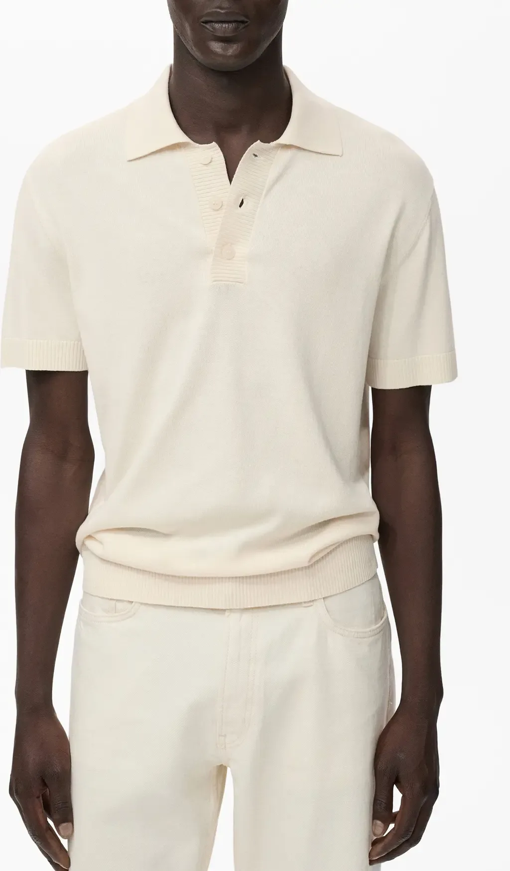 Cotton Blend Knit Polo