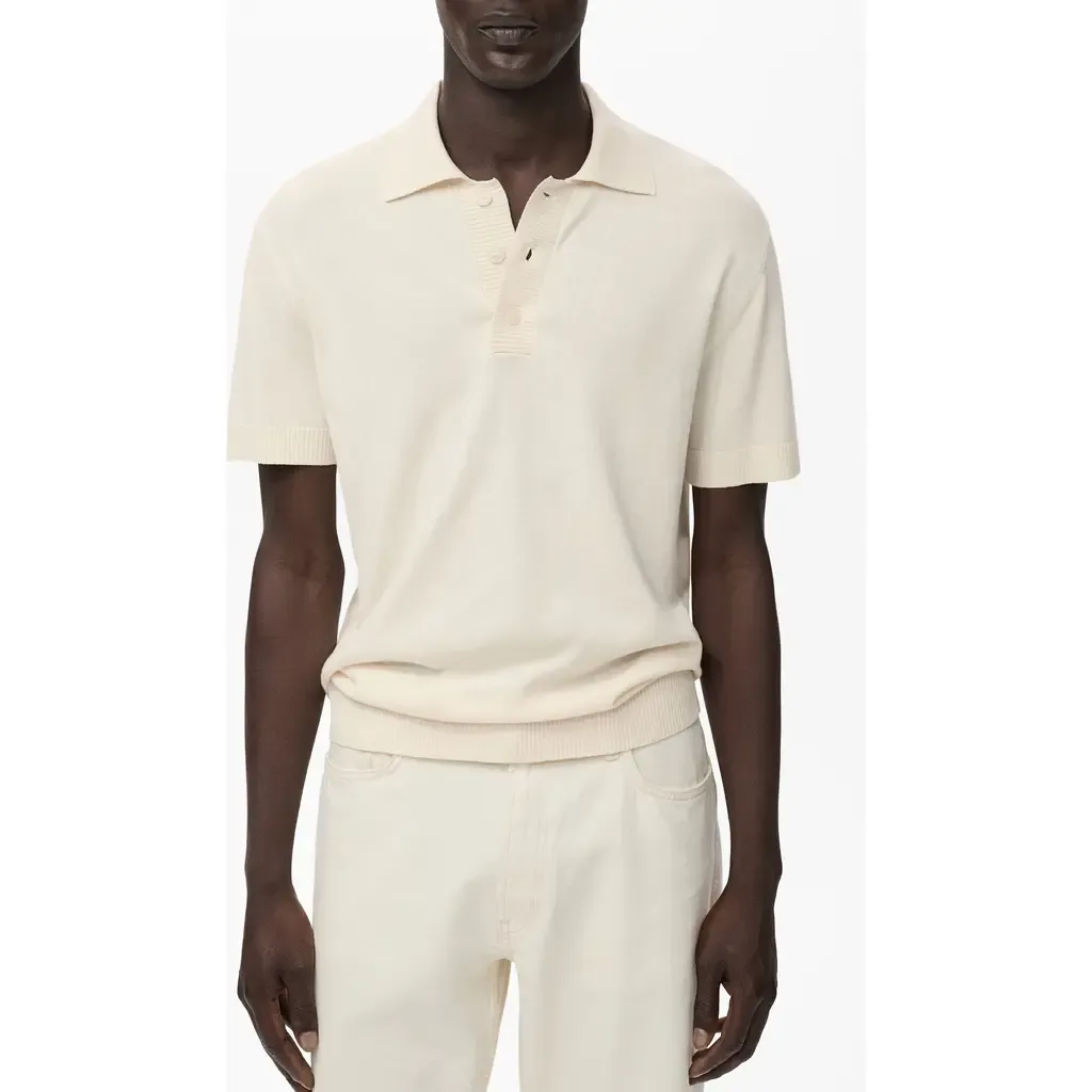 Cotton Blend Knit Polo by MANGO