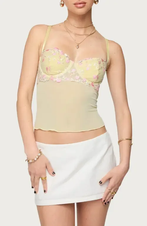 Embroidered Cutout Bustier Camisole