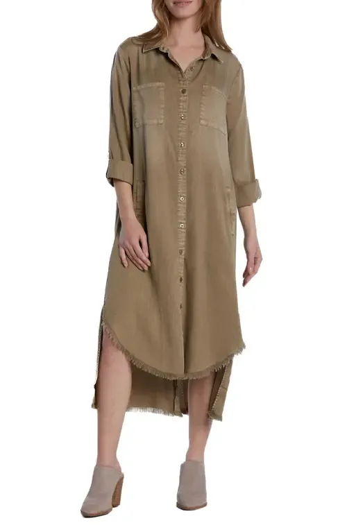 Denim Chill Out Shirtdress (fringe Hem) by Wash Lab Denim