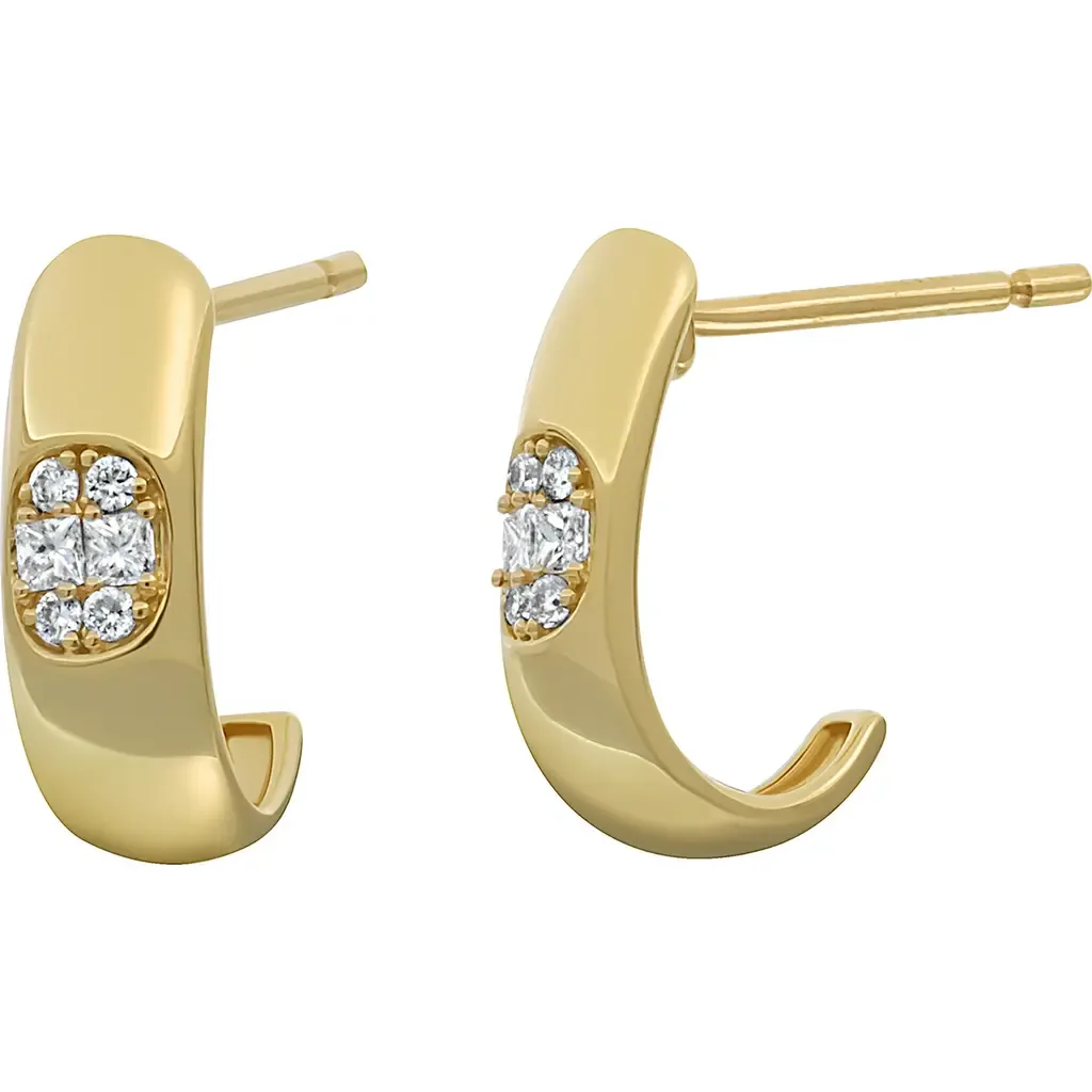Mika Oval Diamond Cluster Hoop Earrings by Bony Levy