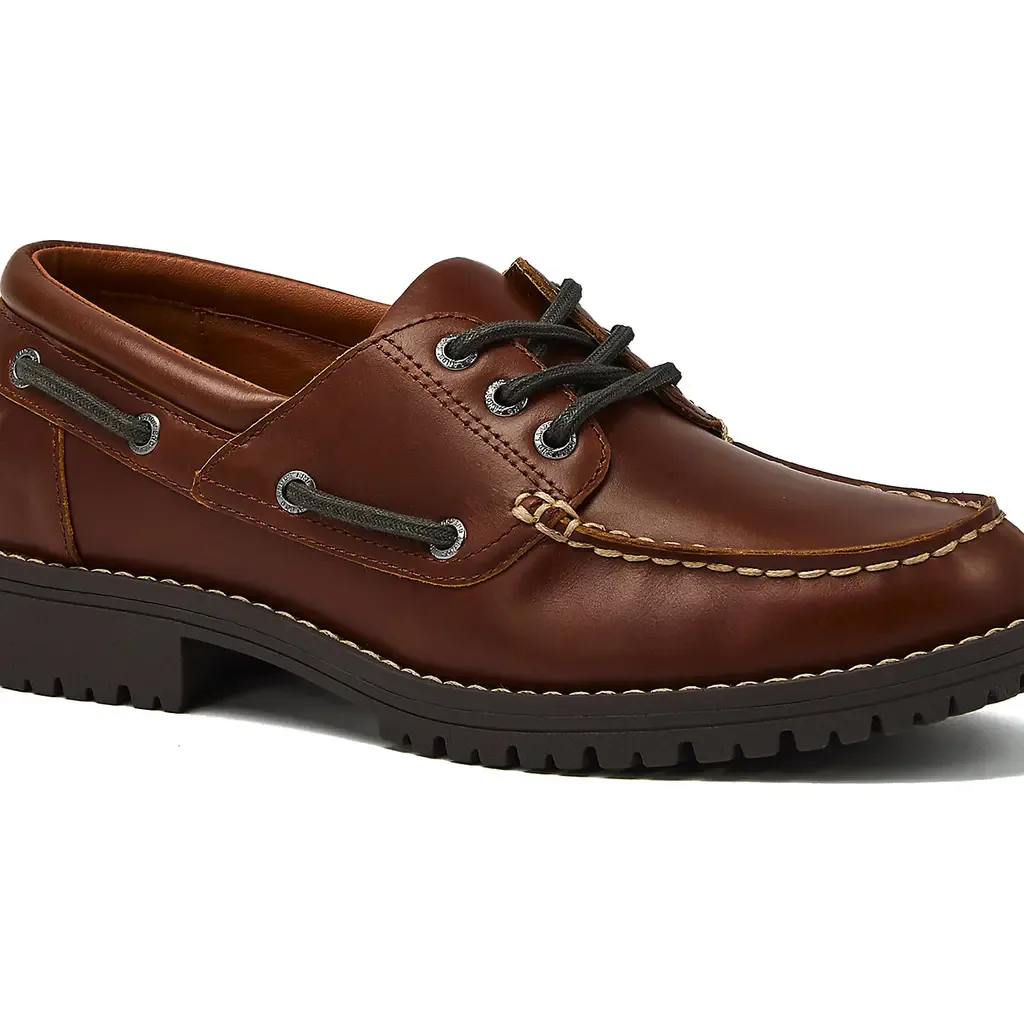 Seaport Leather Lace Up Boat Shoes by Lands' End