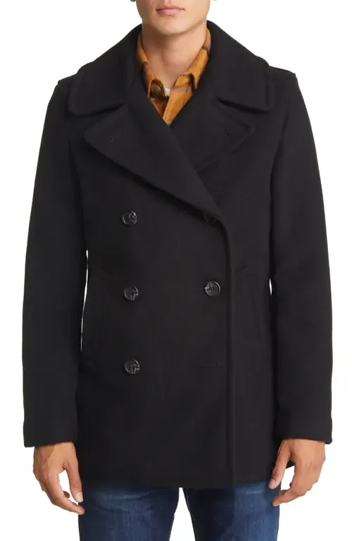 Slim Fit Wool Naval Officer's Coat by Schott NYC