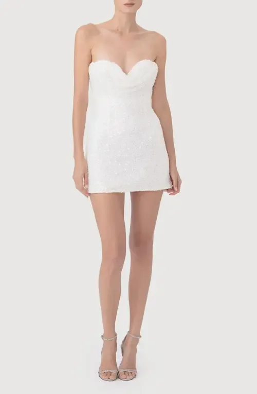 Lara Beaded Strapless Cocktail Minidress by SAU LEE