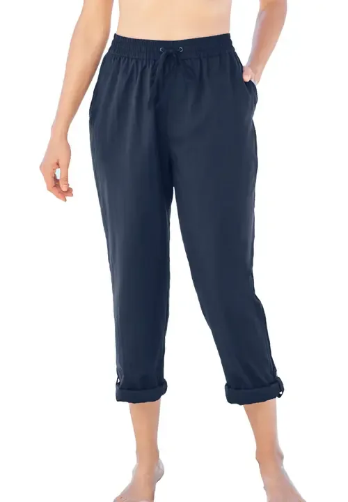 Taslon® Cover Up Roll-Up Pant by Swim 365