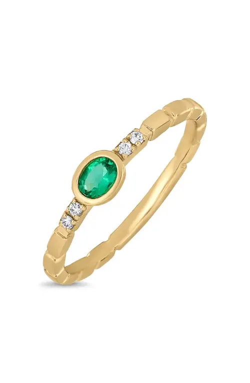 18K Gold El Mar Gemstone and Natural Diamond Stackable Ring by Bony Levy