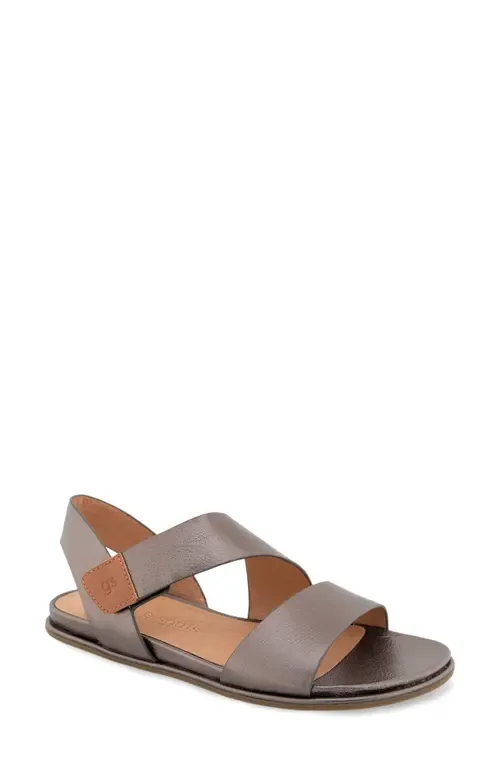 Lottie Slingback Sandal in Dark Pewter Leather